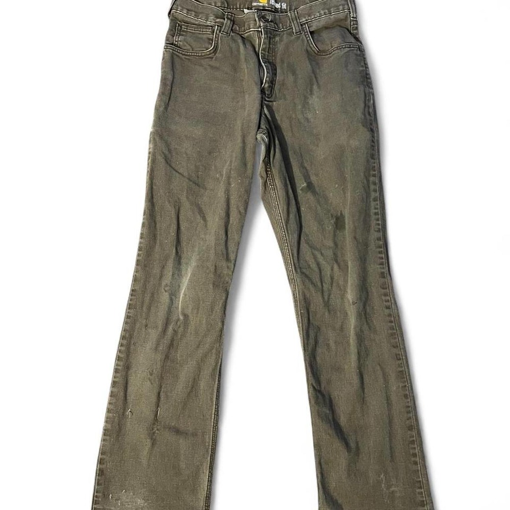 Carhartt relaxed fit jeans in olive green, size 31x30